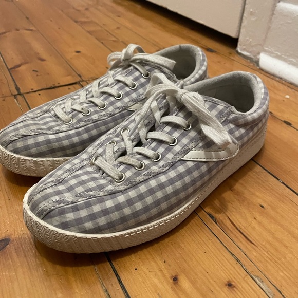 SOLD Tretorn sneakers pastel lilac gangam - Picture 1 of 4